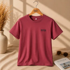 Stylish Maroon Half Sleeves T-Shirt for Boys