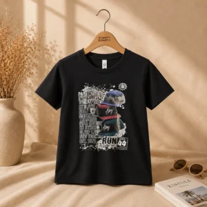 Stylish Black Graphic T-Shirt for Boys
