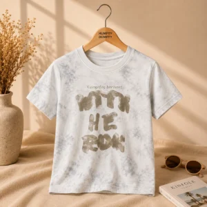Trendy Marble Effect Printed Casual Tee for Boys