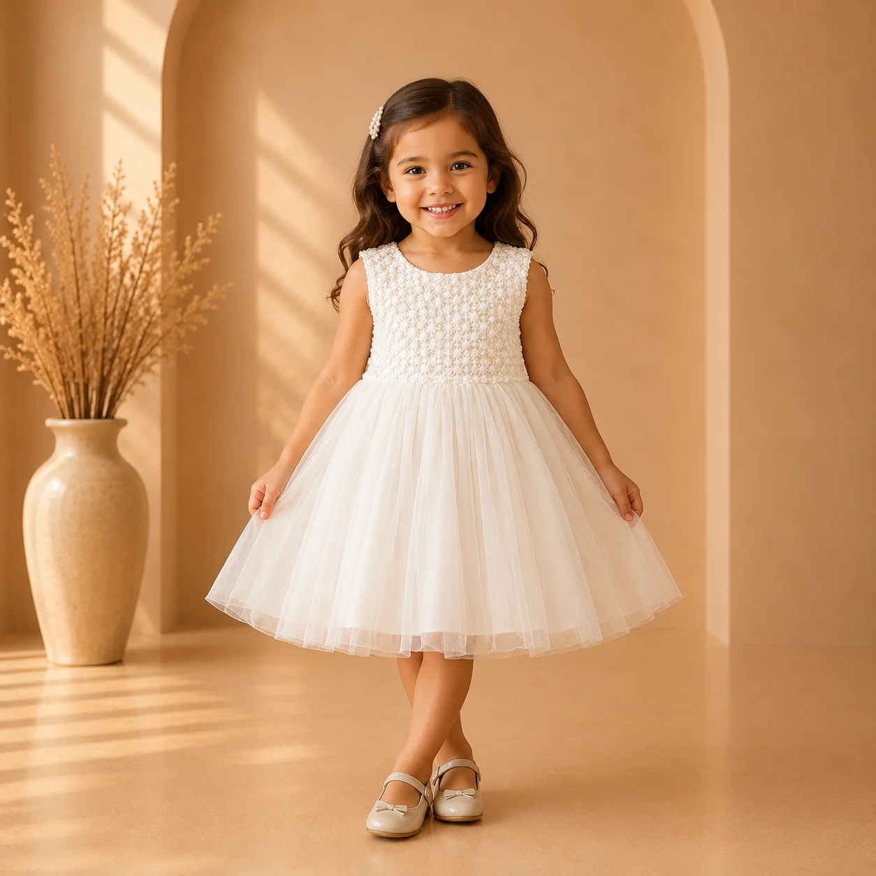White Fairy Net Dress for Girls White Fairy Net Dress for Girls