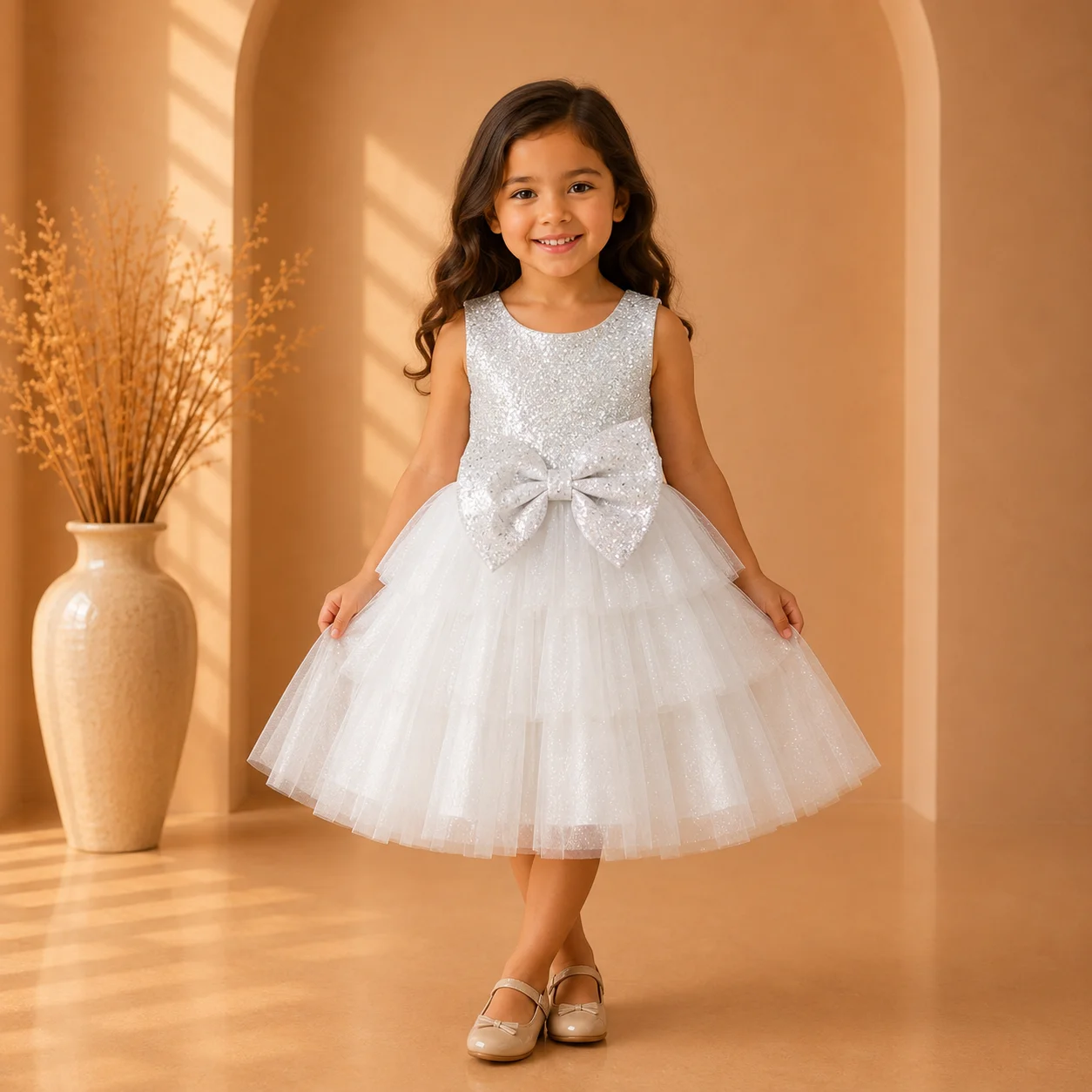 White Sparkle Princess Net Dress White Sparkle Princess Net Dress