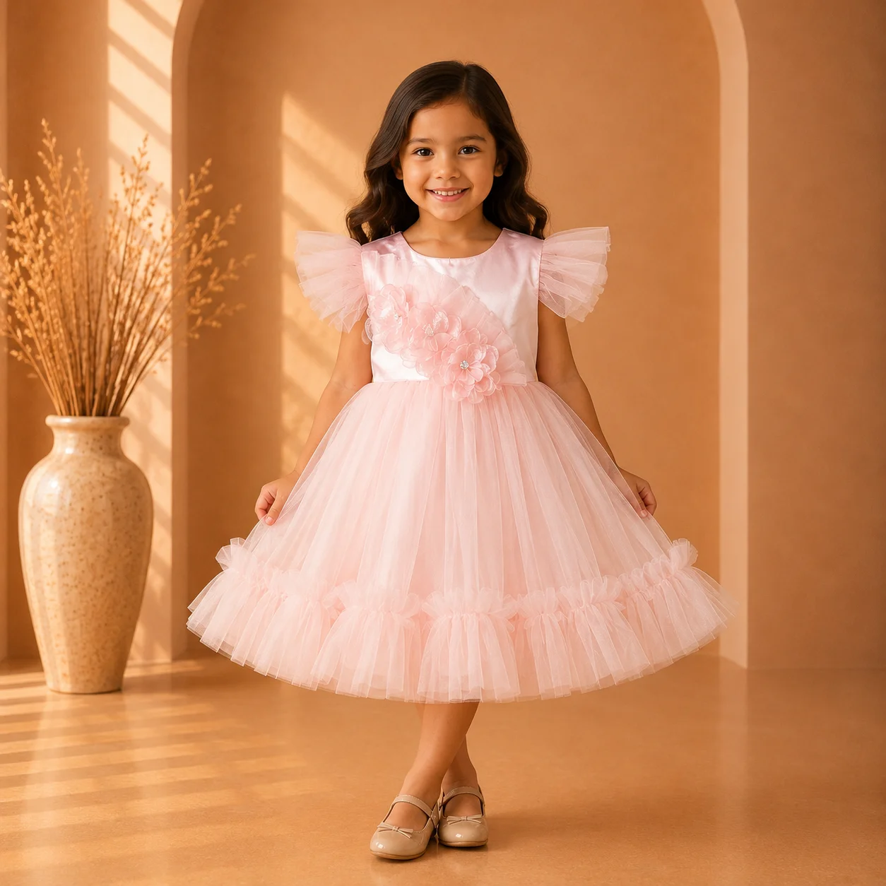 Cute Pink Net Frill Dress for Special Occasions Cute Pink Net Frill Dress for Special Occasions