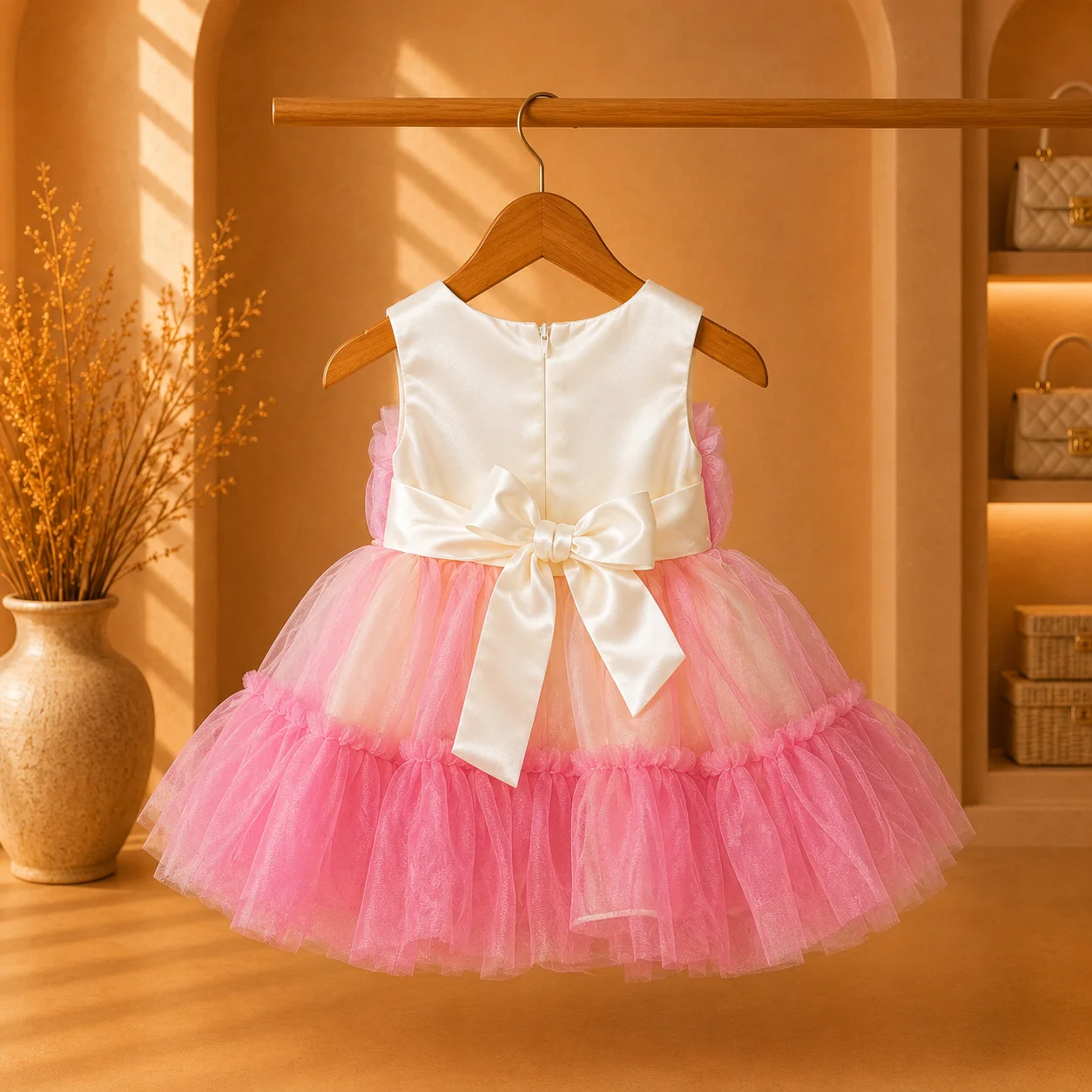 Luxury Pearl Waist Layered Tulle Princess Dress Luxury Pearl Waist Layered Tulle Princess Dress