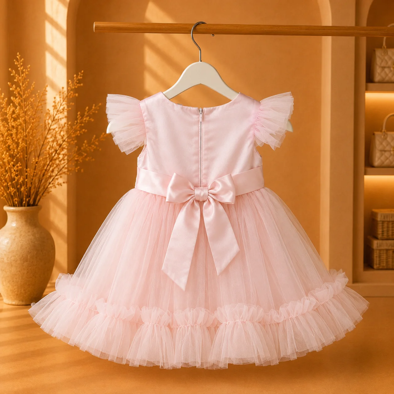 Luxury Floral Tulle Princess Frock for Baby Girls Luxury Floral Tulle Princess Frock for Baby Girls