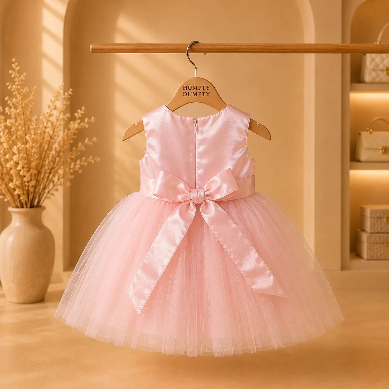 Baby Pink Tulle Frock with Statement Bow Baby Pink Tulle Frock with Statement Bow