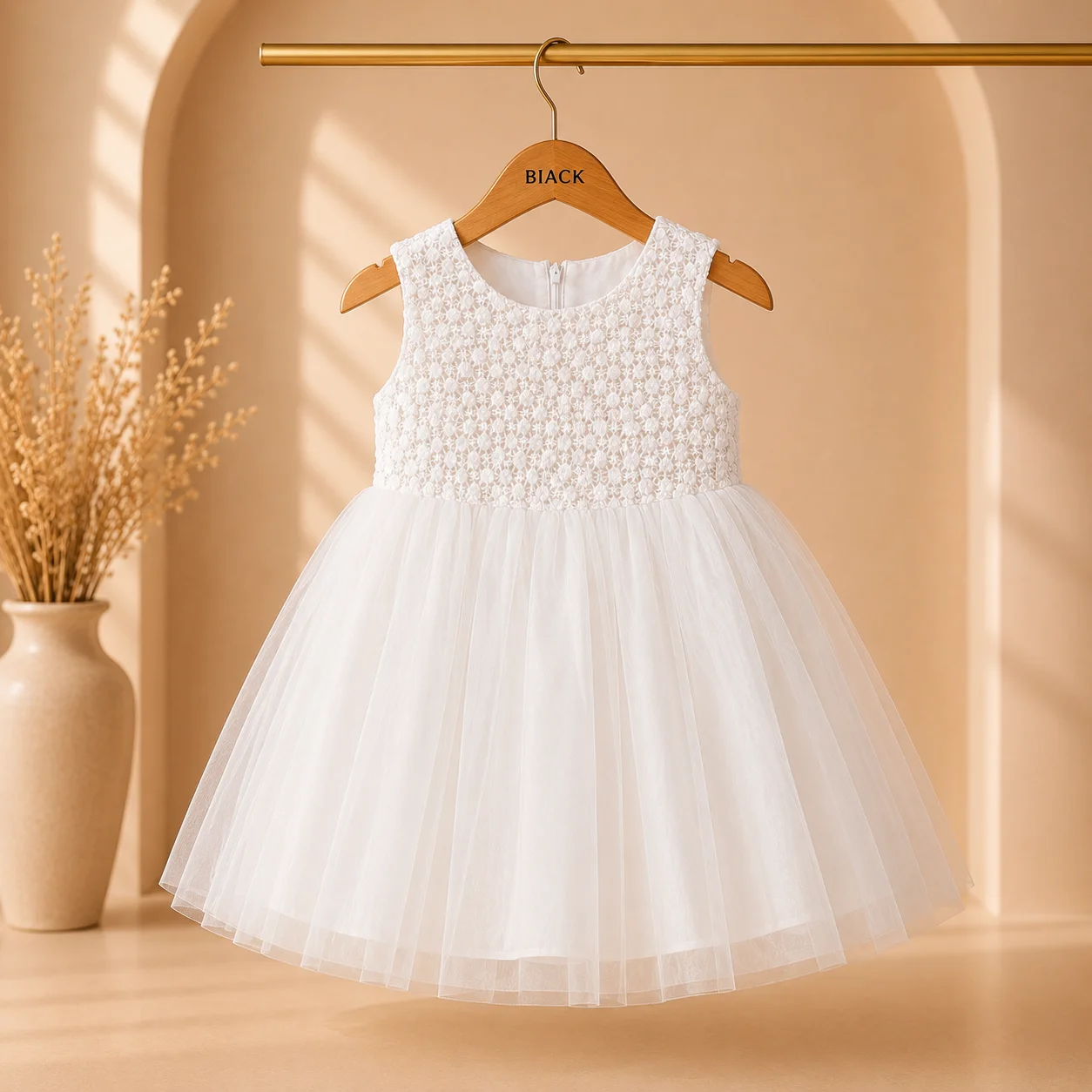 Elegant White Party Dress for Baby Girls