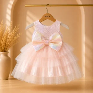 Luxury Pink Baby Girl Bow Frock