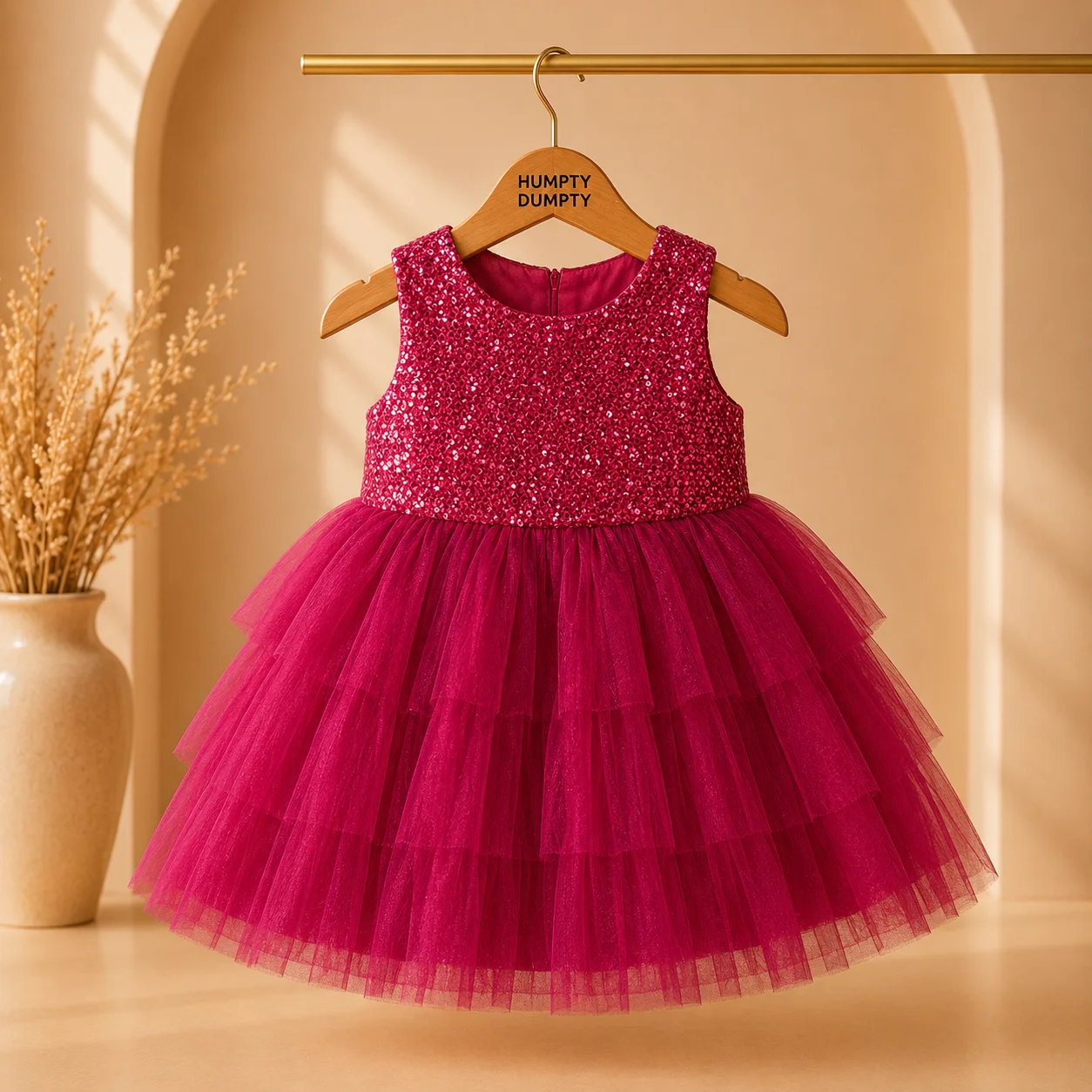Luxury Red Sequin Party Dress for Girls