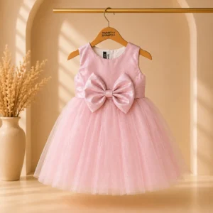 Elegant Pink Bow Party Dress for Girls