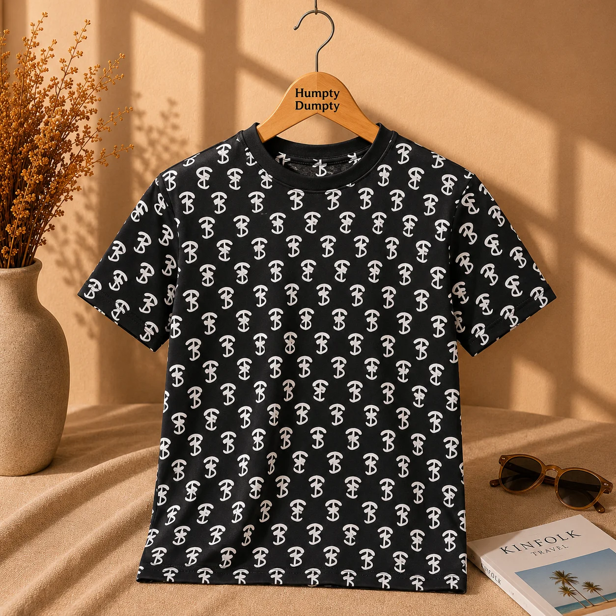 Urban Black Monogram Kids T-Shirt