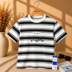 Classic Black & White Stripe T-Shirt for Boys