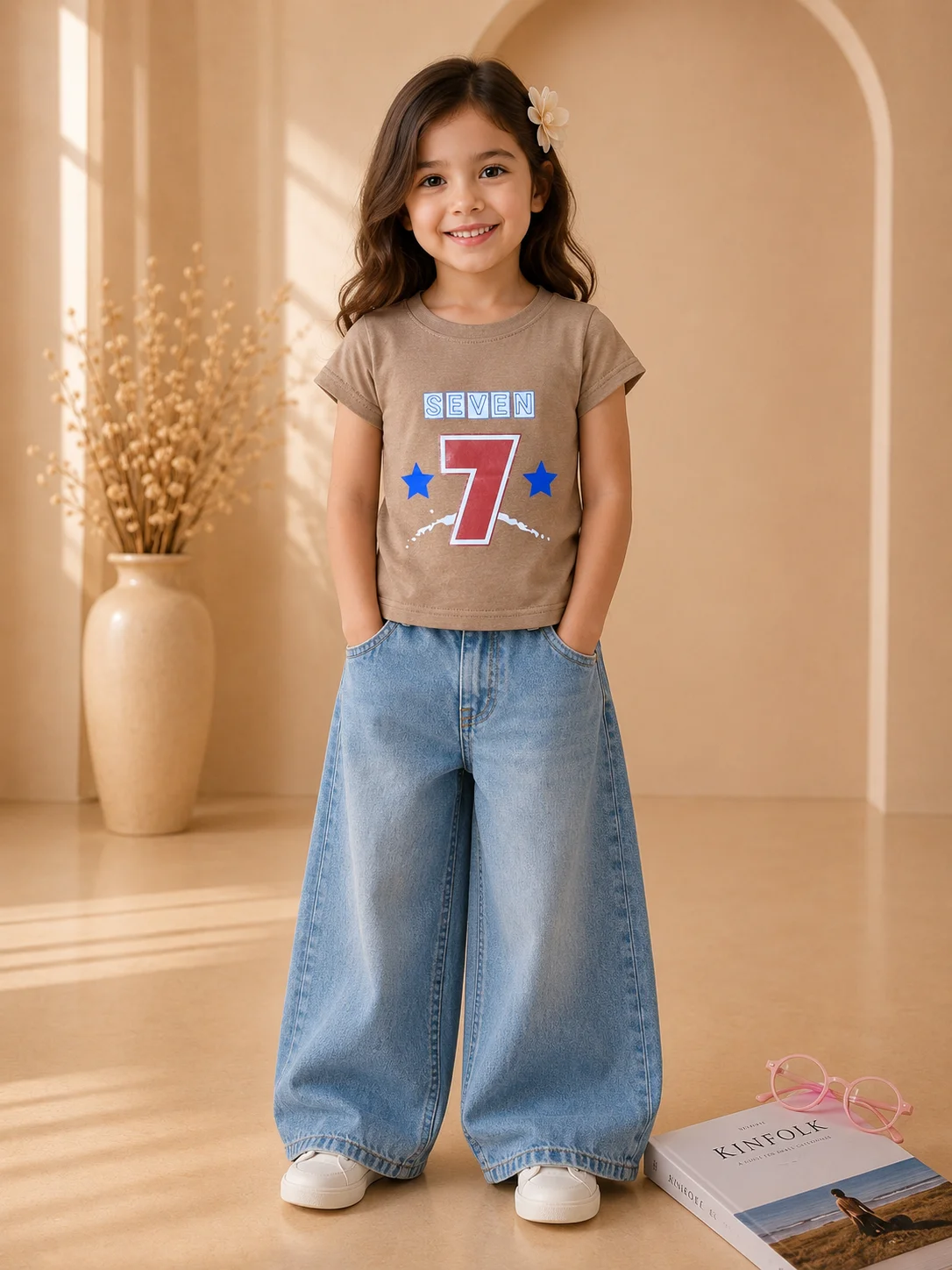 Kids Seven Graphic Casual Cotton T-Shirt Kids Seven Graphic Casual Cotton T-Shirt