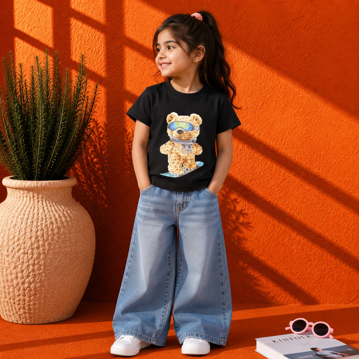 Girls Winter Adventure Bear Graphic T-Shirt Girls Winter Adventure Bear Graphic T-Shirt