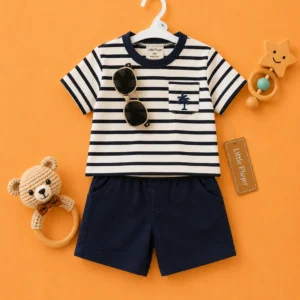 Boys Striped T-Shirt & Shorts Summer Outfit