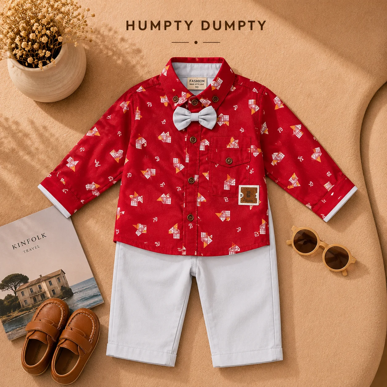 Boys Premium Red Party Wear Shirt & Trouser Set