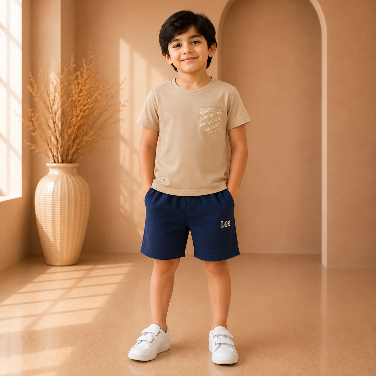 Boys Casual Pocket T-Shirt and Shorts Set Boys Casual Pocket T-Shirt and Shorts Set