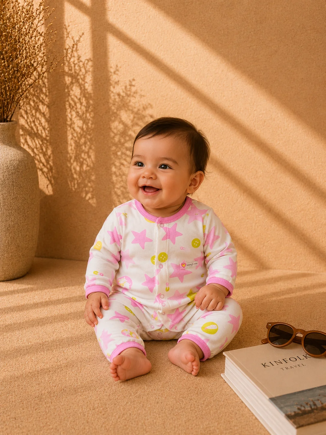 Soft Cotton Full Sleeve Baby Romper with Snap Buttons Soft Cotton Full Sleeve Baby Romper with Snap Buttons